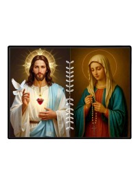 Jesus Virgin Mary Laminated Photo - 5x7 Inches, Divine Blessings For Home & Office And Temple Decoration (F16222)