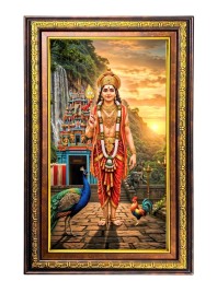 Lord Murugan Digital Golden Balck Color Photo Frame | Hindu Religious Wall Decor | 18x24 Inches - Inspirational Wall Art For Office, Home Decor - Ideal Spiritual Gift (F16469)