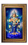 Lord Karthikeya Digital Golden Balck Color Photo Frame | Hindu Religious Wall Decor | 10x16 Inches - Inspirational Wall Art For Office, Home Decor - Ideal Spiritual Gift (F16959)