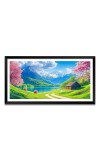 Nature Landscape Floating Frame Scenery Digital Print - (I5749) - 12x24 inch Modern Nature Wall Art for Living Room, Bedroom, Office, Hotels, Drawing Room
