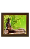 Hitech Sales little Lord Goutam Buddha Sopis theme ai Photo with Beautiful 12X10 in synthetic Wood Frame With Glass Tabletop Wallmount display for Home office decor Gift for all occations