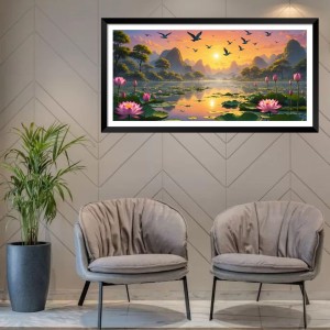 Nature Landscape Floating Frame Scenery Digital Print - (I5592) - 24x48 inch Modern Nature Wall Art for Living Room, Bedroom, Office, Hotels, Drawing Room Nature Landscape Floating Frame Scenery Digital Print - (I5592) - 24x48 inch Modern Nature Wall Art for Living Room, Bedroom, Office, Hotels, Drawing Room
