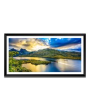 Nature Landscape Floating Frame Scenery Digital Print - (I5733) - 12x24 inch Modern Nature Wall Art for Living Room, Bedroom, Office, Hotels, Drawing Room