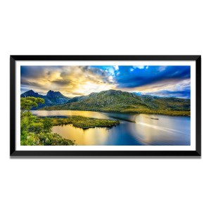 Nature Landscape Floating Frame Scenery Digital Print - (I5733) - 12x24 inch Modern Nature Wall Art for Living Room, Bedroom, Office, Hotels, Drawing Room