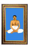 Sri Sri Thakur Anukul Digital Golden Balck Color Photo Frame | Hindu Religious Wall Decor | 18x24 Inches - Inspirational Wall Art For Office, Home Decor - Ideal Spiritual Gift (F16673)