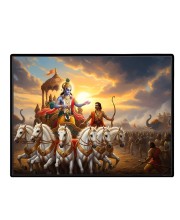 Lord Krishna Laminated Photo - 9x11 Inches, Divine Blessings For Home & Office And Temple Decoration (F16068)