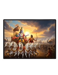 Lord Krishna Laminated Photo - 7x9 Inches, Divine Blessings For Home & Office And Temple Decoration (F16068)