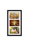 Sri Sri lord Krishna three colored photos in one frame| Spiritual Devotional Wall Art | Photos for puja room, wall and table top
