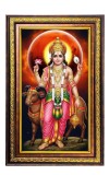 Lord Vishnu Digital Golden Balck Color Photo Frame | Hindu Religious Wall Decor | 18x24 Inches - Inspirational Wall Art For Office, Home Decor - Ideal Spiritual Gift (F16921)