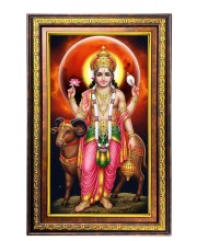 Lord Vishnu Digital Golden Balck Color Photo Frame | Hindu Religious Wall Decor | 18x24 Inches - Inspirational Wall Art For Office, Home Decor - Ideal Spiritual Gift (F16921)