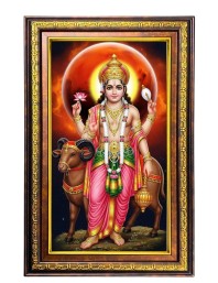 Lord Vishnu Digital Golden Balck Color Photo Frame | Hindu Religious Wall Decor | 10x16 Inches - Inspirational Wall Art For Office, Home Decor - Ideal Spiritual Gift (F16921)