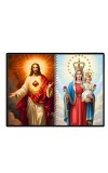 Jesus Christ - Mother Mary Laminated Photo - 11x13 Inches, Divine Blessings For Home & Office And Temple Decoration (F16416)