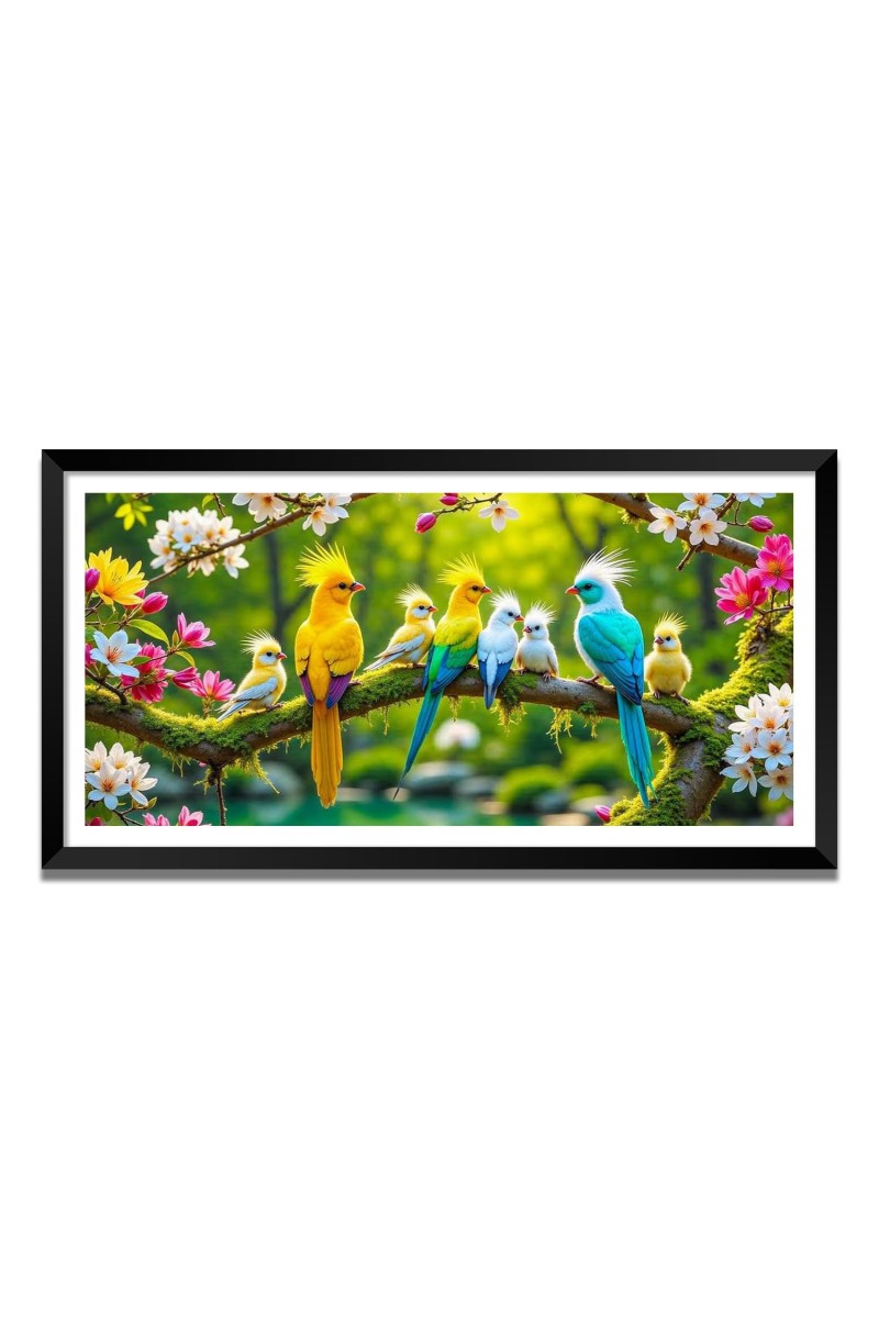 Nature Landscape Floating Frame Scenery Digital Print - (I5755) - 24x48 inch Modern Nature Wall Art for Living Room, Bedroom, Office, Hotels, Drawing Room