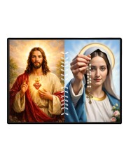 Jesus Christ - Our Lady Of Rosary Laminated Photo - 5x7 Inches, Divine Blessings For Home & Office And Temple Decoration (F16280)