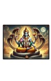Lord Vishnu Laminated Photo - 13x15 Inches, Divine Blessings For Home & Office And Temple Decoration (F16061)