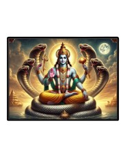 Lord Vishnu Laminated Photo - 9x11 Inches, Divine Blessings For Home & Office And Temple Decoration (F16061)