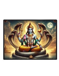 Lord Vishnu Laminated Photo - 11x13 Inches, Divine Blessings For Home & Office And Temple Decoration (F16061)