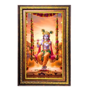 Lord Krishna Digital Golden Balck Color Photo Frame | Hindu Religious Wall Decor | 12x18 Inches - Inspirational Wall Art For Office, Home Decor - Ideal Spiritual Gift (F16931) Lord Krishna Digital Golden Balck Color Photo Frame | Hindu Religious Wall Decor | 12x18 Inches - Inspirational Wall Art For Office, Home Decor - Ideal Spiritual Gift (F16931)