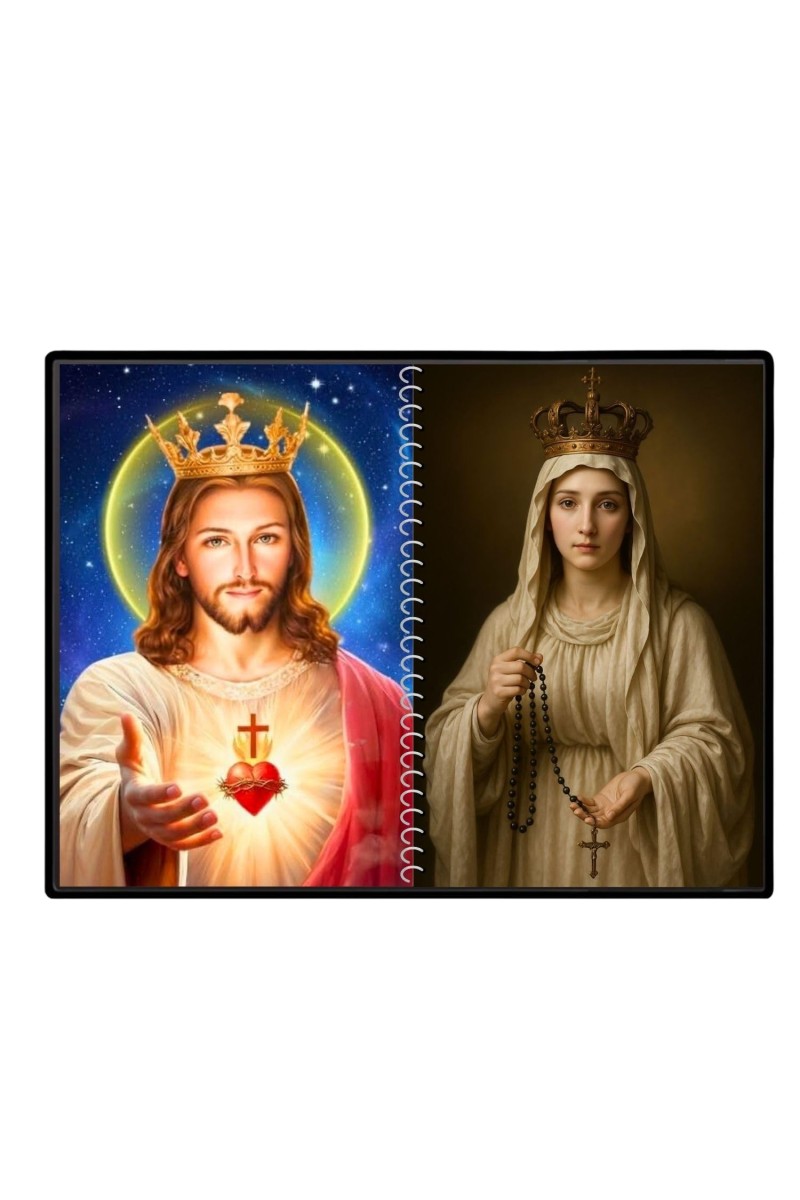Jesus Christ - Our Lady Of Rosary Laminated Photo - 5x7 Inches, Divine Blessings For Home & Office And Temple Decoration (F16370)
