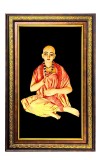 Sri Chaitanya Mahaprabhu Digital Golden Balck Color Photo Frame | Hindu Religious Wall Decor | 16x22 Inches - Inspirational Wall Art For Office, Home Decor - Ideal Spiritual Gift (F16696)