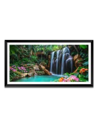 Nature Landscape Floating Frame Scenery Digital Print - (I5663) - 24x48 inch Modern Nature Wall Art for Living Room, Bedroom, Office, Hotels, Drawing Room
