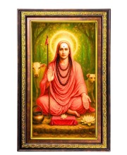 Adhi Shankarcharya Digital Golden Balck Color Photo Frame | Hindu Religious Wall Decor | 14x20 Inches - Inspirational Wall Art For Office, Home Decor - Ideal Spiritual Gift (F16939)