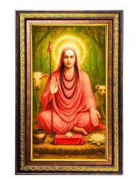 Adhi Shankarcharya Digital Golden Balck Color Photo Frame | Hindu Religious Wall Decor | 14x20 Inches - Inspirational Wall Art For Office, Home Decor - Ideal Spiritual Gift (F16939)