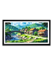Nature Landscape Floating Frame Scenery Digital Print - (I5717) - 12x24 inch Modern Nature Wall Art for Living Room, Bedroom, Office, Hotels, Drawing Room