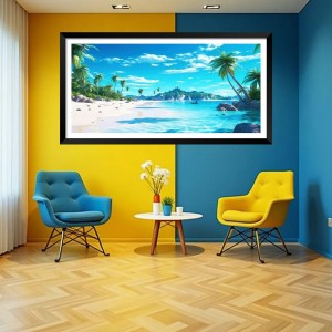 Nature Landscape Floating Frame Scenery Digital Print - (I5707) - 24x36 inch Modern Nature Wall Art for Living Room, Bedroom, Office, Hotels, Drawing Room
