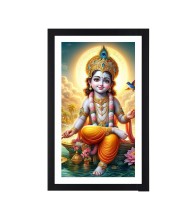 Lord Krishna one Colored Photo Frame |Divine Wall Art| Ideal for Home or Office Decor or puja room | Devotional wall art