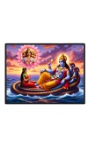 Lord Vishnu Laminated Photo - 9x11 Inches, Divine Blessings For Home & Office And Temple Decoration (F16120)