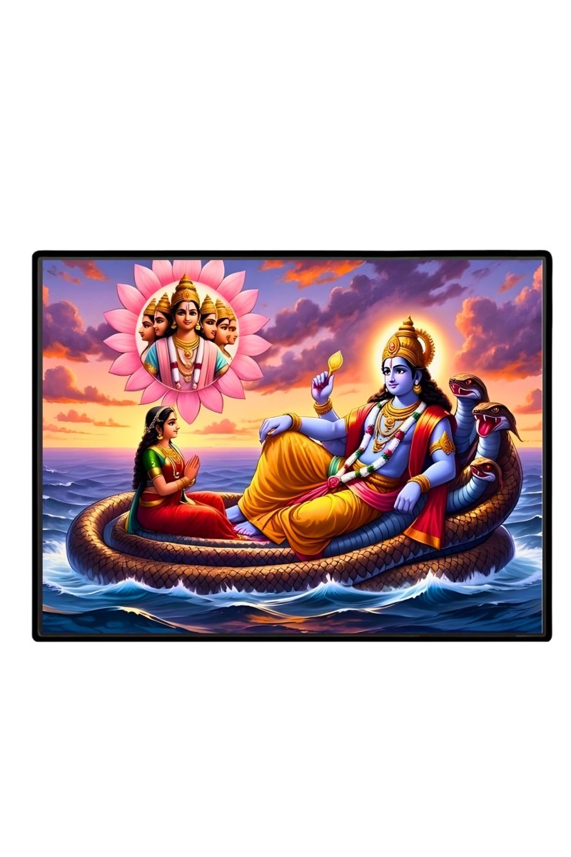 Lord Vishnu Laminated Photo - 9x11 Inches, Divine Blessings For Home & Office And Temple Decoration (F16120)