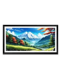 Nature Landscape Floating Frame Scenery Digital Print - (I5671) - 24x48 inch Modern Nature Wall Art for Living Room, Bedroom, Office, Hotels, Drawing Room