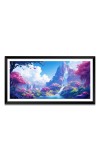 Nature Landscape Floating Frame Scenery Digital Print - (I5864) - 18x36 inch Modern Nature Wall Art for Living Room, Bedroom, Office, Hotels, Drawing Room