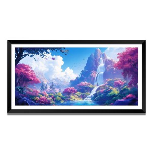 Nature Landscape Floating Frame Scenery Digital Print - (I5864) - 24x36 inch Modern Nature Wall Art for Living Room, Bedroom, Office, Hotels, Drawing Room