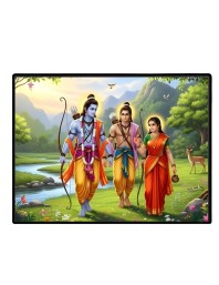 Lord RamSita,Lakshmana Laminated Photo - 7x9 Inches, Divine Blessings For Home & Office And Temple Decoration (F16047)