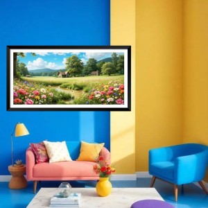 Nature Landscape Floating Frame Scenery Digital Print - (I5730) - 24x48 inch Modern Nature Wall Art for Living Room, Bedroom, Office, Hotels, Drawing Room Nature Landscape Floating Frame Scenery Digital Print - (I5730) - 24x48 inch Modern Nature Wall Art for Living Room, Bedroom, Office, Hotels, Drawing Room