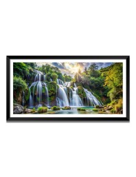 Nature Landscape Floating Frame Scenery Digital Print - (I5762) - 24x48 inch Modern Nature Wall Art for Living Room, Bedroom, Office, Hotels, Drawing Room