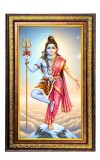 Arthanarishwara Shiva Digital Golden Balck Color Photo Frame | Hindu Religious Wall Decor | 16x22 Inches - Inspirational Wall Art For Office, Home Decor - Ideal Spiritual Gift (F16943)