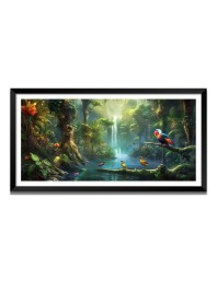 Nature Landscape Floating Frame Scenery Digital Print - (I5796) - 18x36 inch Modern Nature Wall Art for Living Room, Bedroom, Office, Hotels, Drawing Room