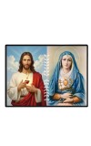 Jesus And Immaculate Heart Of Mary Laminated Photo - 5x7 Inches, Divine Blessings For Home & Office And Temple Decoration (F16194)