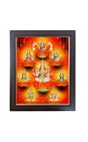 Hitech Sales Ashtalakshmi, Astha Laxmi Photo Frame for Pooja Room, Temple Decor, Home Decoration and Gift (Wall and Tabletop, Rectangular, Polystyrene Frame, Printed Photo, 24 x 29 cm, Black)
