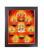 Hitech Sales Ashtalakshmi, Astha Laxmi Photo Frame for Pooja Room, Temple Decor, Home Decoration and Gift (Wall and Tabletop, Rectangular, Polystyrene Frame, Printed Photo, 24 x 29 cm, Black)
