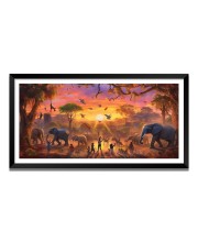 Nature Landscape Floating Frame Scenery Digital Print - (I5632) - 12x24 inch Modern Nature Wall Art for Living Room, Bedroom, Office, Hotels, Drawing Room