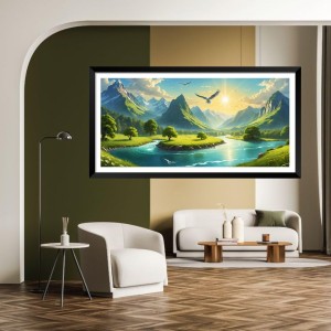 Nature Landscape Floating Frame Scenery Digital Print - (I5587) - 12x24 inch Modern Nature Wall Art for Living Room, Bedroom, Office, Hotels, Drawing Room Nature Landscape Floating Frame Scenery Digital Print - (I5587) - 12x24 inch Modern Nature Wall Art for Living Room, Bedroom, Office, Hotels, Drawing Room
