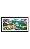 Nature Landscape Floating Frame Scenery Digital Print - (I5848) - 12x24 inch Modern Nature Wall Art for Living Room, Bedroom, Office, Hotels, Drawing Room