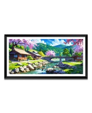 Nature Landscape Floating Frame Scenery Digital Print - (I5848) - 12x24 inch Modern Nature Wall Art for Living Room, Bedroom, Office, Hotels, Drawing Room