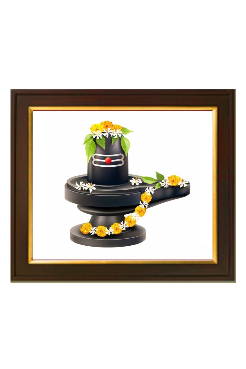 Hitech Sales Lord Shiva Shivling theam ai Photo with Beautiful 12X10 in synthetic Wood Frame With Glass Tabletop Wallmount display for home office Room decor Gift for all occations