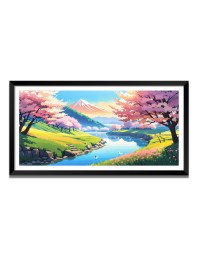 Nature Landscape Floating Frame Scenery Digital Print - (I5810) - 18x36 inch Modern Nature Wall Art for Living Room, Bedroom, Office, Hotels, Drawing Room