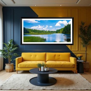 Nature Landscape Floating Frame Scenery Digital Print - (I5912) - 18x36 inch Modern Nature Wall Art for Living Room, Bedroom, Office, Hotels, Drawing Room